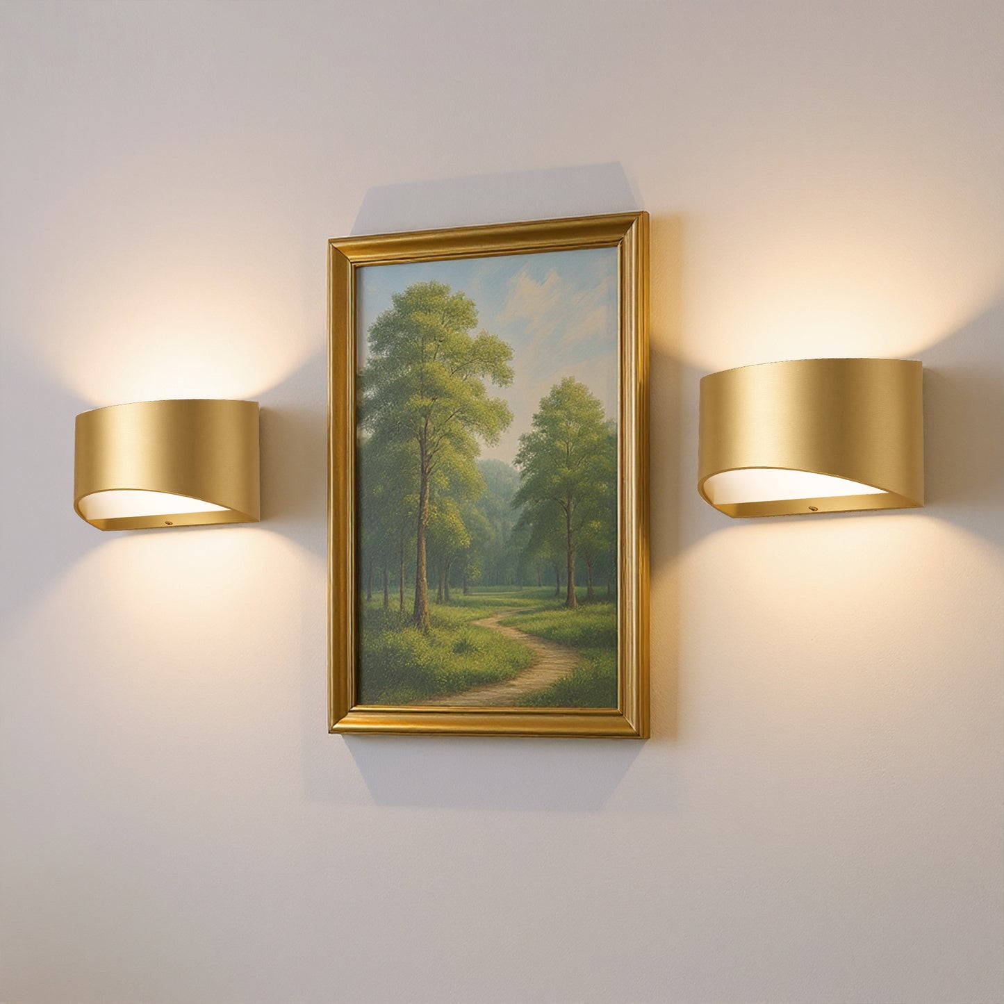 YANSUN 2-Pack Lantern Indoor Wall Sconce Champagne Gold Metal G9 Wall Light Decorative Hallway Bedroom Living Room Fixture