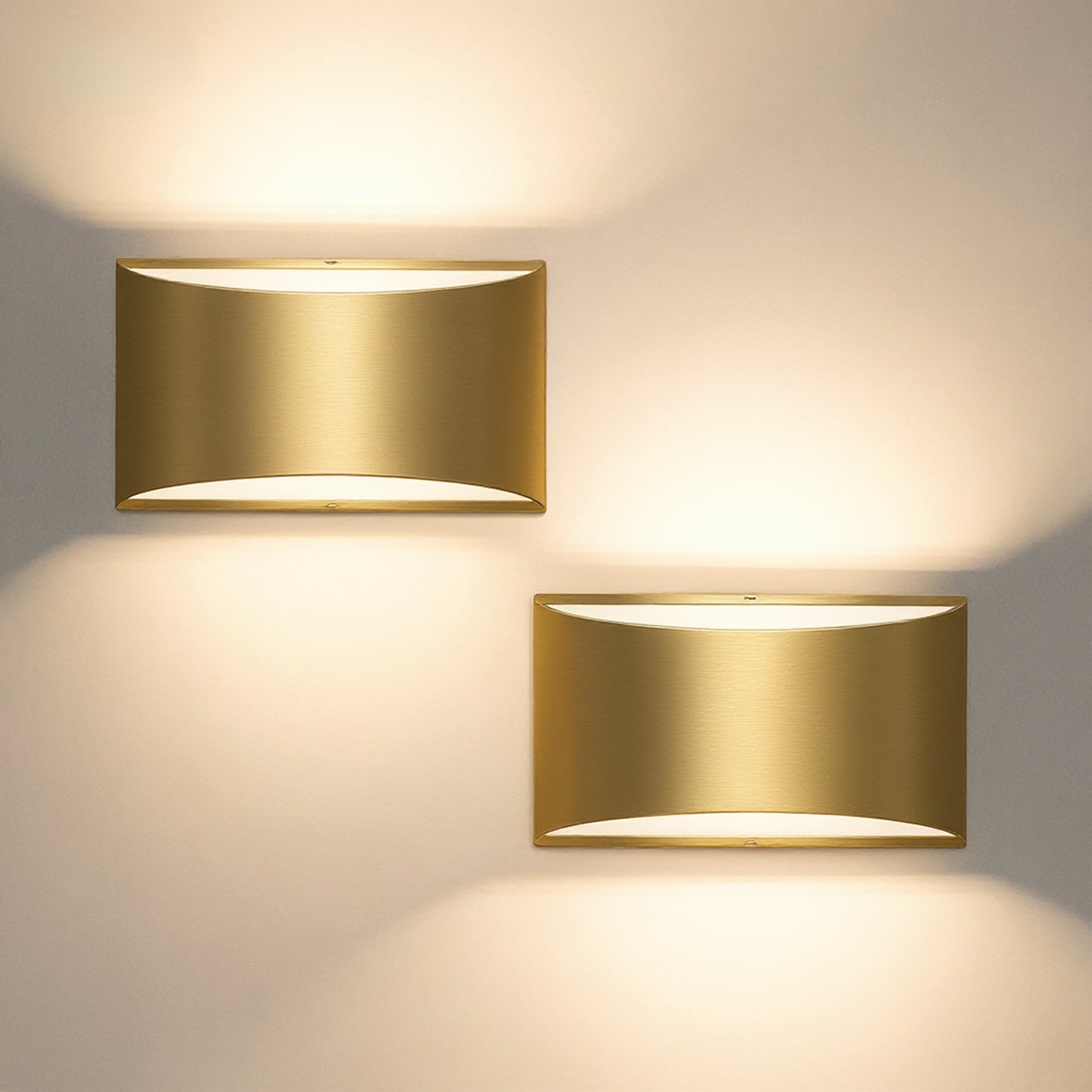 YANSUN 2-Pack Lantern Indoor Wall Sconce Champagne Gold Metal G9 Wall Light Decorative Hallway Bedroom Living Room Fixture