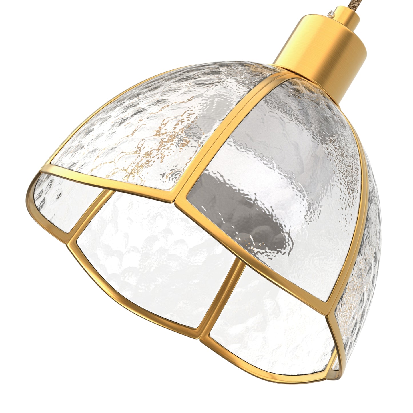 YANSUN 7.3 in. 1 Light Copper Plated Traditional Smart Home Wall Sconce with Dome Clear Segmented Glass Shade (2-Pack)