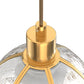 YANSUN 7.3 in. 1 Light Copper Plated Traditional Smart Home Wall Sconce with Dome Clear Segmented Glass Shade (2-Pack)