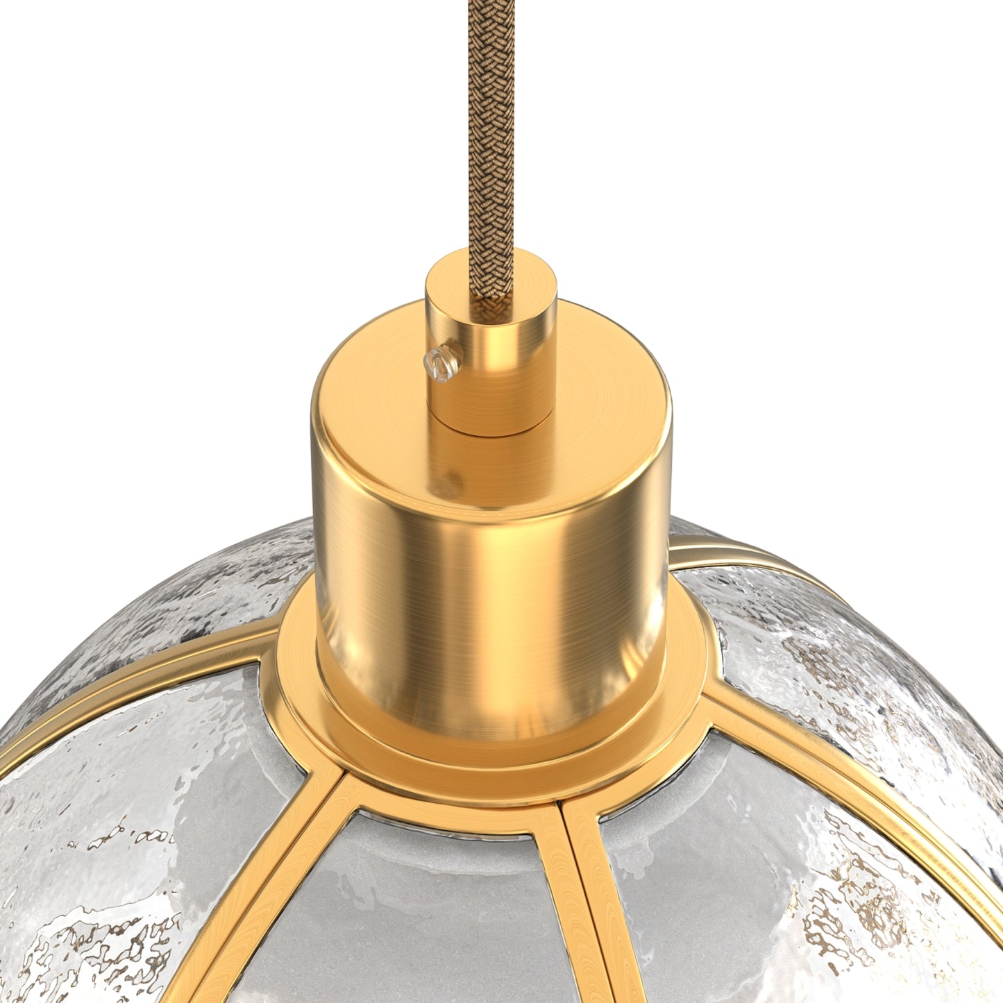 YANSUN 7.3 in. 1 Light Copper Plated Traditional Smart Home Wall Sconce with Dome Clear Segmented Glass Shade (2-Pack)