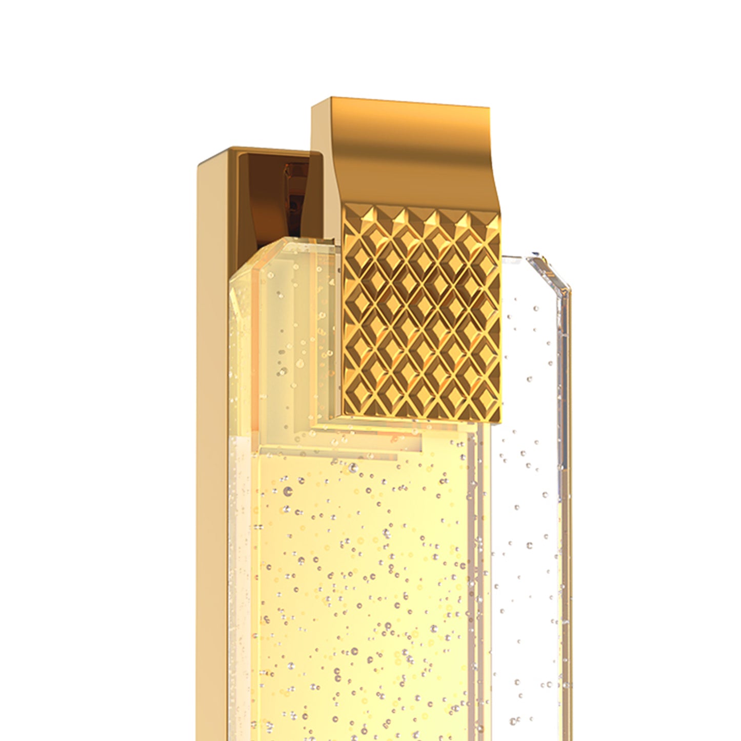 YANSUN Wall Sconce with Bubble Crystal Column, French Gold Finish, Integrated LED Adjustable Color Temperature, 15.7-Inch