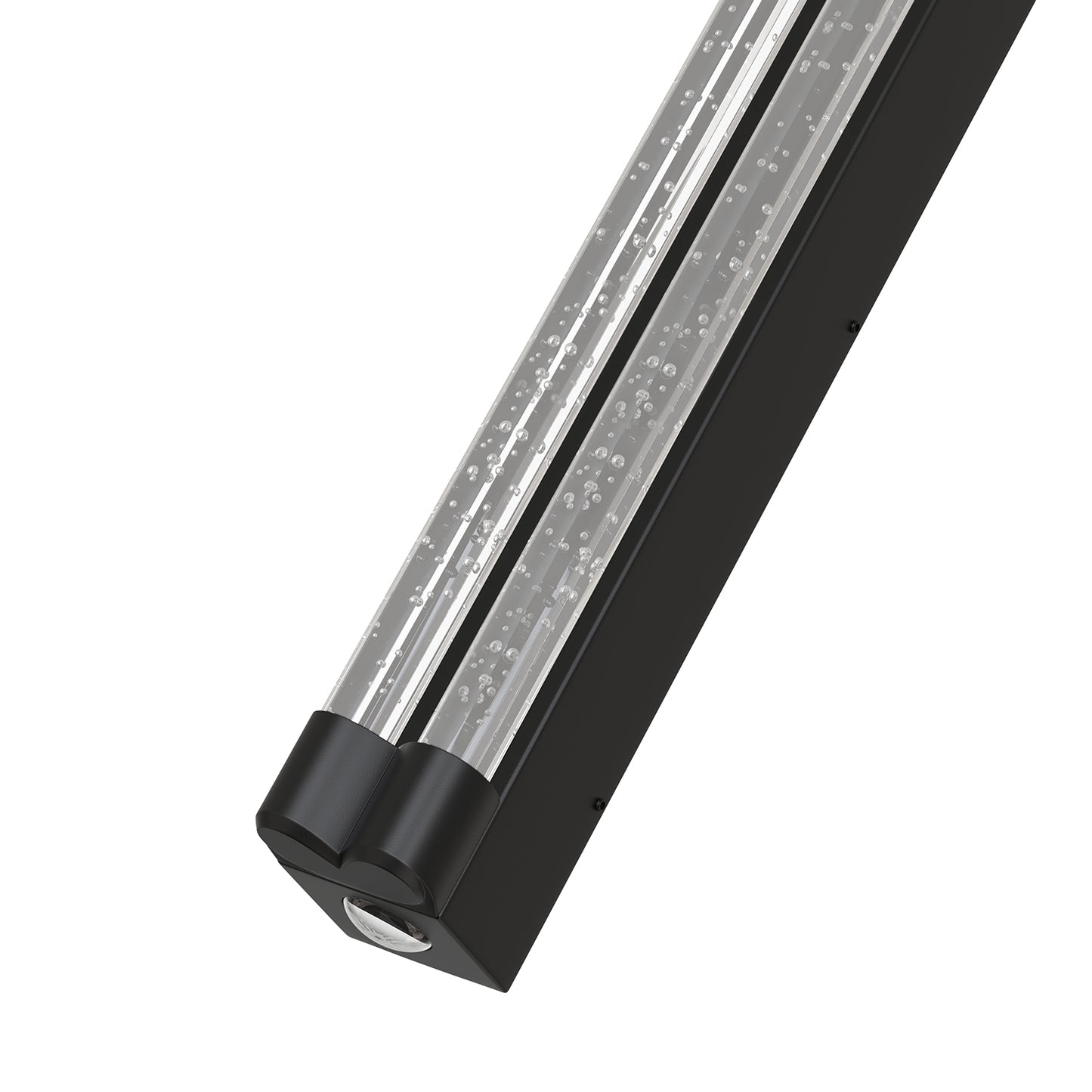 YANSUN Wall Sconce with Multi-Faceted Bubble Columns, Sand Black Finish, Integrated LED 3000K, Modern Design, 15.7-Inch