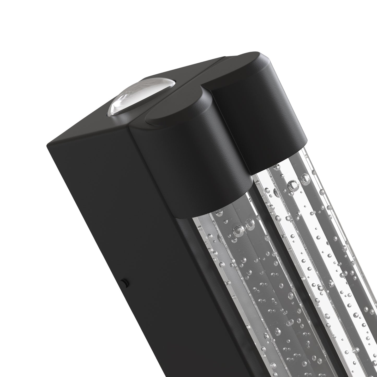 YANSUN Wall Sconce with Multi-Faceted Bubble Columns, Sand Black Finish, Integrated LED 3000K, Modern Design, 15.7-Inch