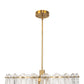 YANSUN Modern 6 Light Natural Copper Chandelier with Clear Glass Drops Shade, No Bulbs Included for Kitchen Island