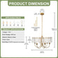 YANSUN Modern 6 Light Natural Copper Chandelier with Clear Glass Drops Shade, No Bulbs Included for Kitchen Island
