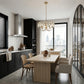 YANSUN Modern 6 Light Natural Copper Chandelier with Clear Glass Drops Shade, No Bulbs Included for Kitchen Island