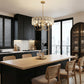 YANSUN Modern 6 Light Natural Copper Chandelier with Clear Glass Drops Shade, No Bulbs Included for Kitchen Island