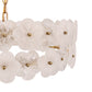YANSUN 19.7 in. 6-Light Brass Drum Integrated LED Chandelier with Frosted Glass Panels, Modern E12 Pendant Light Fixture