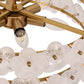YANSUN 19.7 in. 6-Light Brass Drum Integrated LED Chandelier with Frosted Glass Panels, Modern E12 Pendant Light Fixture