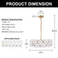 YANSUN 19.7 in. 6-Light Brass Drum Integrated LED Chandelier with Frosted Glass Panels, Modern E12 Pendant Light Fixture