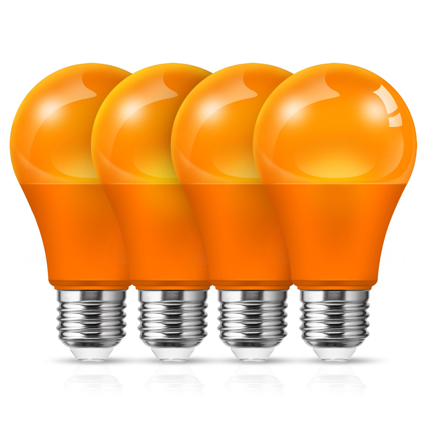 YANSUN 60-Watt Equivalent Orange A19 LED Light Bulbs A19 LED Light Bulbs (4-Pack)