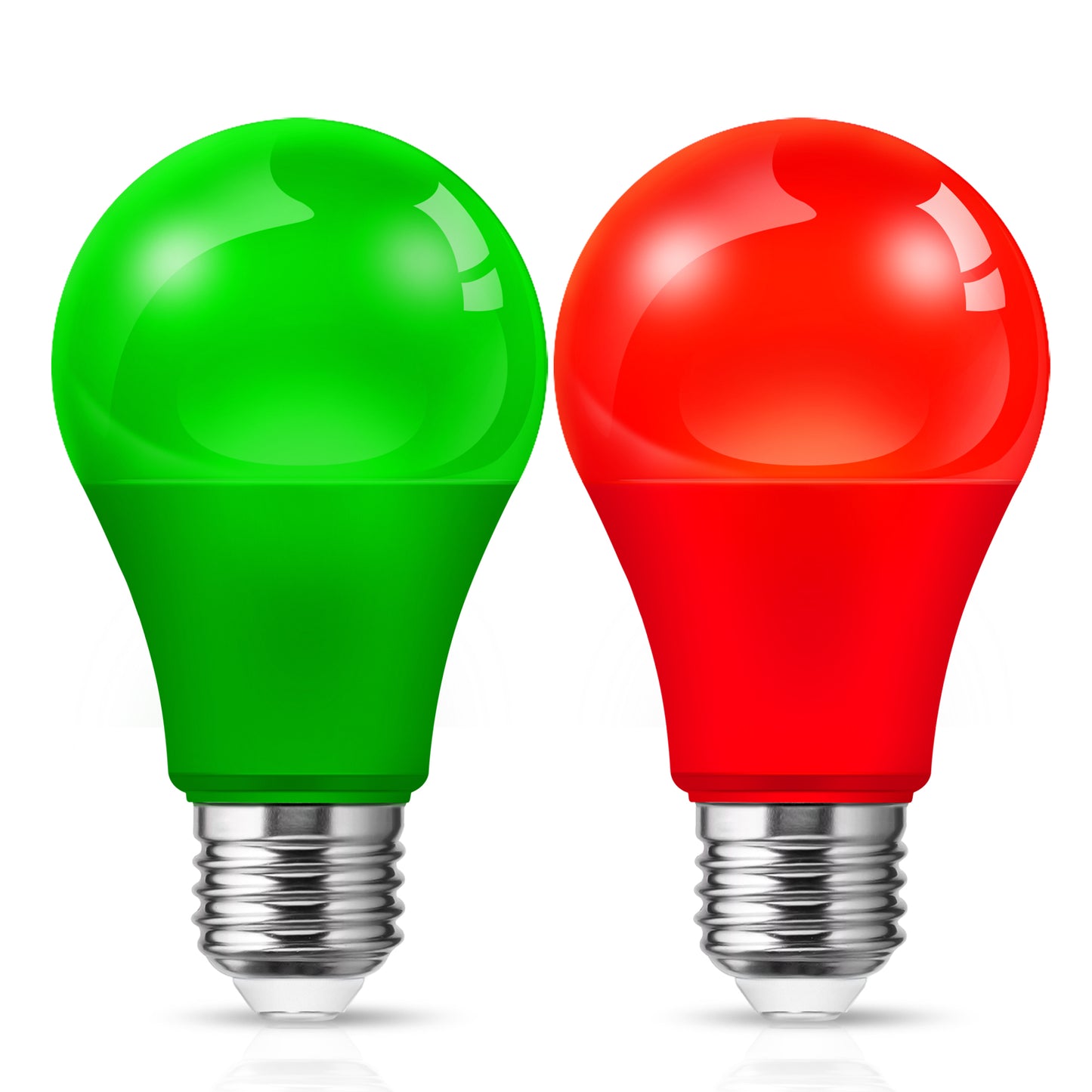 YANSUN 60-Watt Equivalent Red and Green A19 LED Christmas Special Light Bulbs A19 LED Light Bulbs (2-Pack)