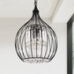 YANSUN 3-Light Matte Black Teardrop Cage Pendant Light with E12 Base, Industrial Hanging Fixture for Dining Room and Kitchen