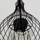 YANSUN 3-Light Matte Black Teardrop Cage Pendant Light with E12 Base, Industrial Hanging Fixture for Dining Room and Kitchen