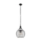 YANSUN 3-Light Matte Black Teardrop Cage Pendant Light with E12 Base, Industrial Hanging Fixture for Dining Room and Kitchen