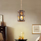 YANSUN 1-Light Wood Grain Pendant Light with Gold Rivet Accent Modern Hanging Ceiling Light E26 for Kitchen Dining Room Bedroom