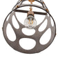YANSUN 1-Light Wood Grain Pendant Light with Gold Rivet Accent Modern Hanging Ceiling Light E26 for Kitchen Dining Room Bedroom