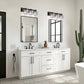 24 in. 3-Light Black Square Crystal Bathroom 3CCT Integrated LED Vanity Light Fixture
