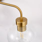 24 in. 3-Light Mid-Century Modern Globe Bathroom Vanity Light, Brass Gold Round Wall Fixture with Clear Glass Shades