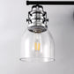 YANSUN 24 in. 3-Light Black and Nickel Vanity Light with Clear Glass Bell Shades for Bathroom and Powder Room