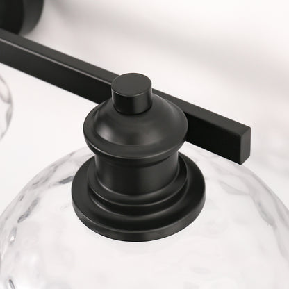 25 in. 3-Light Black Vanity Light with Clear Cylinder Glass Shades - Wall Sconce for Bathroom, Vanity, and Powder Room