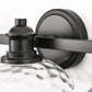 25 in. 3-Light Black Vanity Light with Clear Cylinder Glass Shades - Wall Sconce for Bathroom, Vanity, and Powder Room