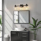 25 in. 3-Light Black Vanity Light with Clear Cylinder Glass Shades - Wall Sconce for Bathroom, Vanity, and Powder Room