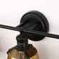 YANSUN 3-Light Vanity Light with Black and Gold Finish, Non-Integrated Design, E26 Sockets
