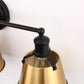 YANSUN 3-Light Vanity Light with Black and Gold Finish, Non-Integrated Design, E26 Sockets