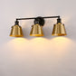 YANSUN 3-Light Vanity Light with Black and Gold Finish, Non-Integrated Design, E26 Sockets