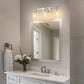 YANSUN 23.7 in. 3 Light Chrome Vanity Light with Clear Glass Shades and E26 Sockets for Bathroom Use