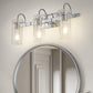 24 in. 3-Light Chrome Bathroom Vanity Light, Wall Sconce with Clear Glass Shades for Bathroom and Vanity Enhancement