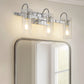 24 in. 3-Light Chrome Bathroom Vanity Light, Wall Sconce with Clear Glass Shades for Bathroom and Vanity Enhancement