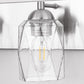 YANSUN 22 in. 3-Light Nickel Metal Vanity Light with Glass Shade Dimmable No Bulbs Included