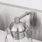 YANSUN 22 in. 3-Light Nickel Metal Vanity Light with Glass Shade Dimmable No Bulbs Included
