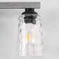 26 in. 3 Light Black and Wood Grain Rustic Farmhouse Bell Vanity Light for Bathroom Mirror with Water Glass