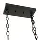 Rustic 5-Light Kitchen Island and Dining Room Light, Farmhouse Linear Chandelier with Black and Brown Wood Finish