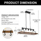 Rustic 5-Light Kitchen Island and Dining Room Light, Farmhouse Linear Chandelier with Black and Brown Wood Finish