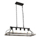 YANSUN 5-Lights Rustic Wood Gray Chandelier Kitchen Island Pendant Light with E26 Base for Kitchen Dining Room No Bulb Included