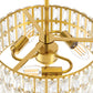YANSUN 3-Light Gold Drum Chandelier with Crystal Glass Soft Shade for Dining Room, Bedroom with No Bulbs Included