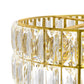 YANSUN 3-Light Gold Drum Chandelier with Crystal Glass Soft Shade for Dining Room, Bedroom with No Bulbs Included