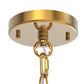 YANSUN 3-Light Gold Drum Chandelier with Crystal Glass Soft Shade for Dining Room, Bedroom with No Bulbs Included