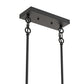 YANSUN 8-Light Linear Ring Chandelier in Black & Gold Finish, E26 Base, No Bulbs Included