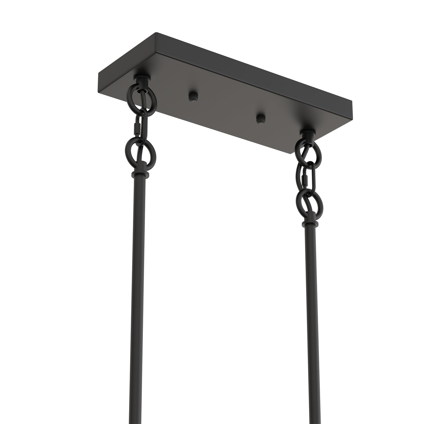 YANSUN 8-Light Linear Ring Chandelier in Black & Gold Finish, E26 Base, No Bulbs Included