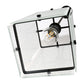 YANSUN Modern 1-Light Black Pendant Light with Stone-Pattern Glass Shade and Beveled Edge, Adjustable Rod, E26 Base