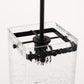 YANSUN 1-Light Black Hanging Pendant Light with Water Glass Shade for Kitchen Island, Living Rooms or Entryways