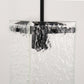 YANSUN 1-Light Black Hanging Pendant Light with Water Glass Shade for Kitchen Island, Living Rooms or Entryways