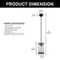 YANSUN 1-Light Black Hanging Pendant Light with Water Glass Shade for Kitchen Island, Living Rooms or Entryways