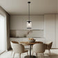 YANSUN 1-Light Black Hanging Pendant Light with Water Glass Shade for Kitchen Island, Living Rooms or Entryways